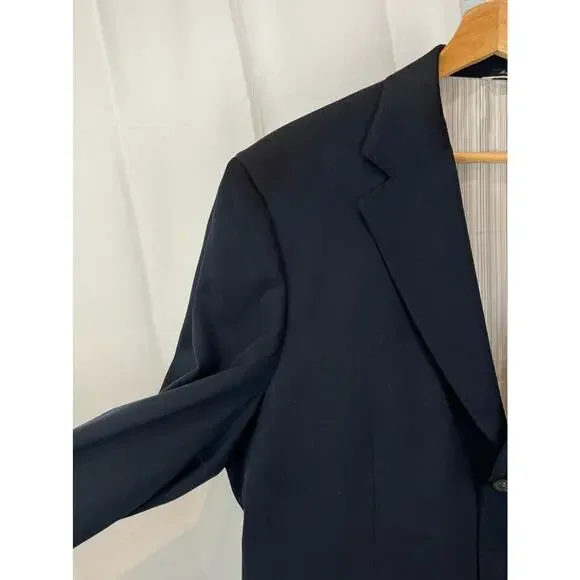 NWT IBIZA Size 40R San Miguel Silk Suit Jacket Sport Coat Two Button Navy Blue